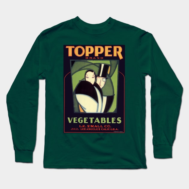 Vintage Topper Brand Vegetables Label Long Sleeve T-Shirt by MasterpieceCafe